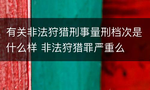 有关非法狩猎刑事量刑档次是什么样 非法狩猎罪严重么