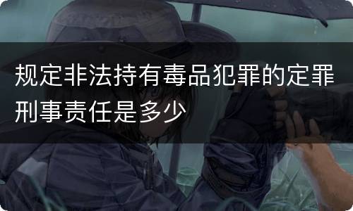 规定非法持有毒品犯罪的定罪刑事责任是多少