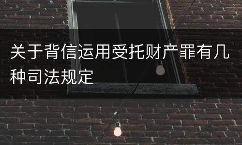 关于背信运用受托财产罪有几种司法规定