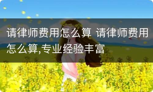 请律师费用怎么算 请律师费用怎么算,专业经验丰富