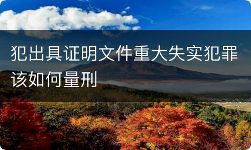 犯出具证明文件重大失实犯罪该如何量刑