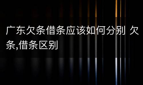 广东欠条借条应该如何分别 欠条,借条区别