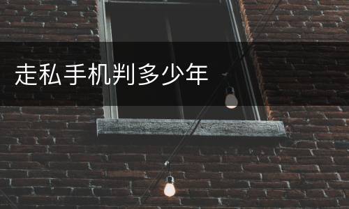 走私手机判多少年