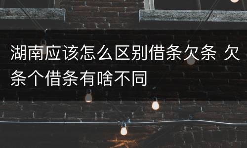 湖南应该怎么区别借条欠条 欠条个借条有啥不同