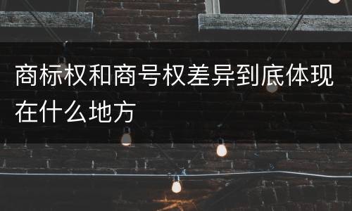 商标权和商号权差异到底体现在什么地方