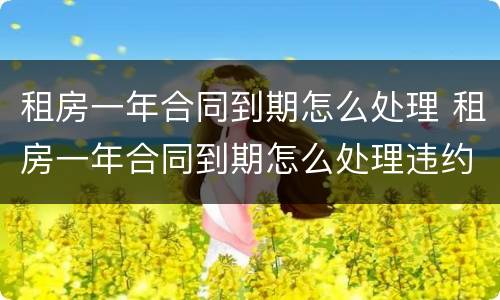 租房一年合同到期怎么处理 租房一年合同到期怎么处理违约