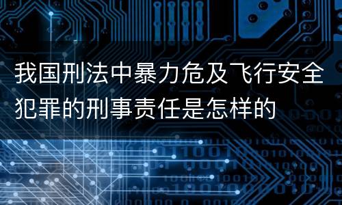 我国刑法中暴力危及飞行安全犯罪的刑事责任是怎样的