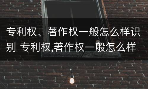 专利权、著作权一般怎么样识别 专利权,著作权一般怎么样识别的
