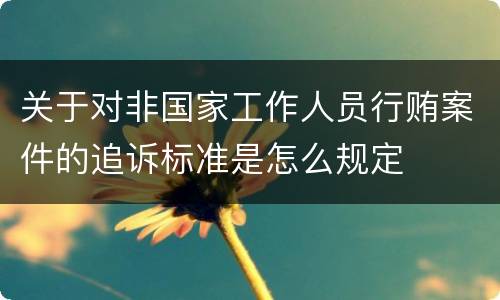 关于对非国家工作人员行贿案件的追诉标准是怎么规定