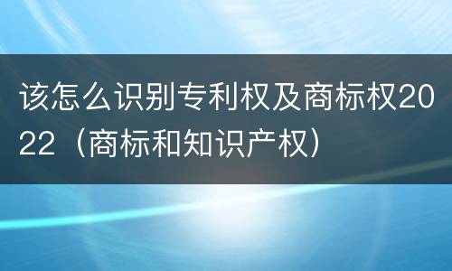 该怎么识别专利权及商标权2022（商标和知识产权）