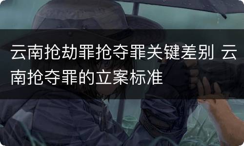 云南抢劫罪抢夺罪关键差别 云南抢夺罪的立案标准