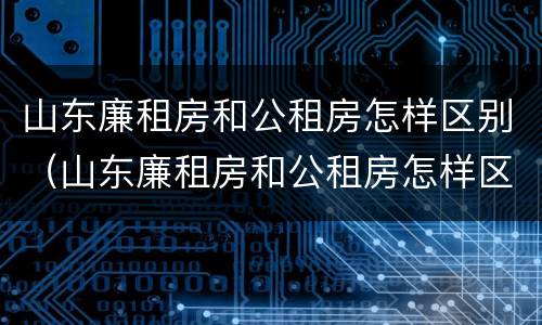 山东廉租房和公租房怎样区别（山东廉租房和公租房怎样区别的）