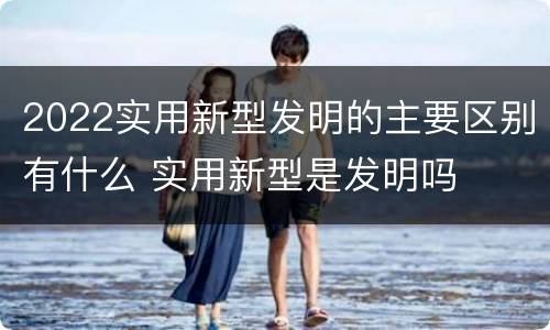 2022实用新型发明的主要区别有什么 实用新型是发明吗