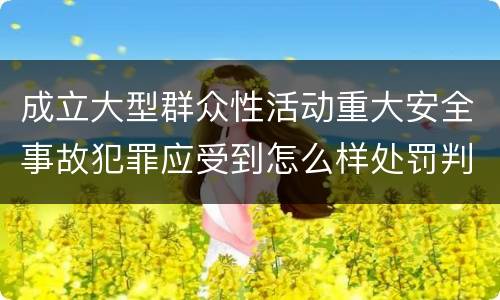 成立大型群众性活动重大安全事故犯罪应受到怎么样处罚判刑