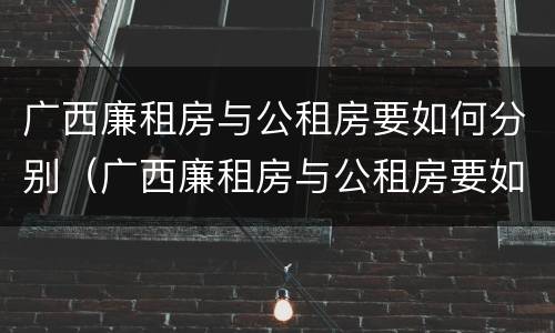 广西廉租房与公租房要如何分别（广西廉租房与公租房要如何分别使用）