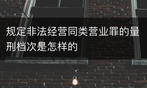 规定非法经营同类营业罪的量刑档次是怎样的