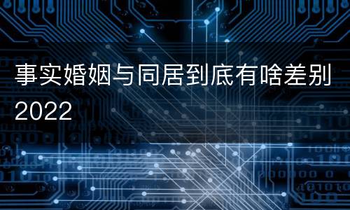 事实婚姻与同居到底有啥差别2022