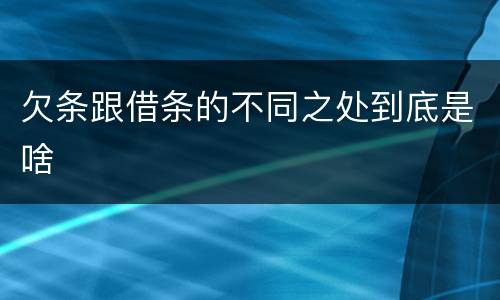 欠条跟借条的不同之处到底是啥