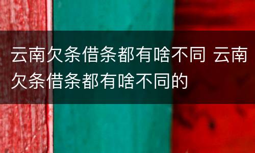 云南欠条借条都有啥不同 云南欠条借条都有啥不同的
