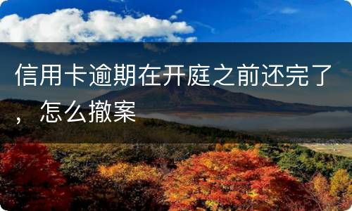 信用卡逾期在开庭之前还完了,怎么撤案