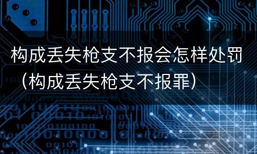 构成丢失枪支不报会怎样处罚（构成丢失枪支不报罪）
