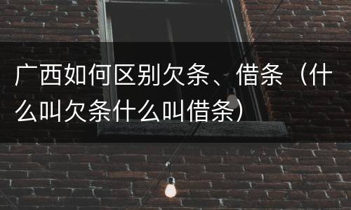 广西如何区别欠条、借条（什么叫欠条什么叫借条）