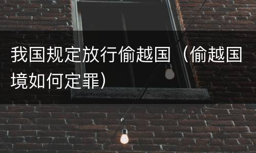 我国规定放行偷越国（偷越国境如何定罪）