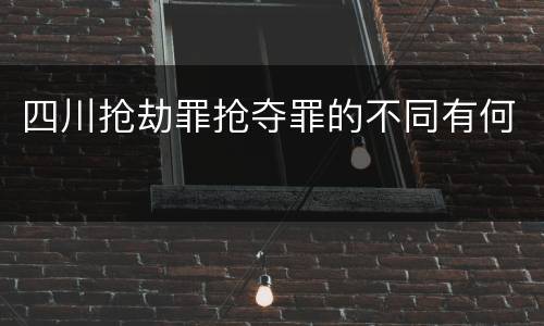 四川抢劫罪抢夺罪的不同有何