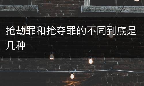 抢劫罪和抢夺罪的不同到底是几种