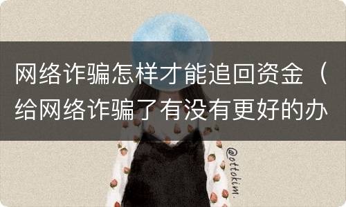 网络诈骗怎样才能追回资金（给网络诈骗了有没有更好的办法追回资金）