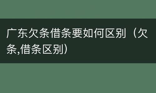 广东欠条借条要如何区别（欠条,借条区别）