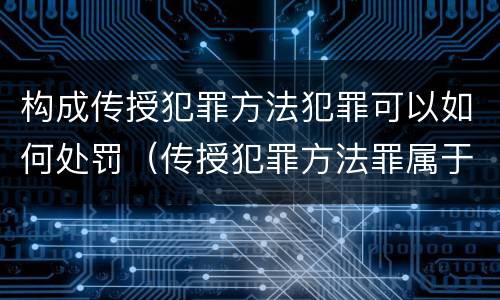 构成传授犯罪方法犯罪可以如何处罚（传授犯罪方法罪属于什么罪）