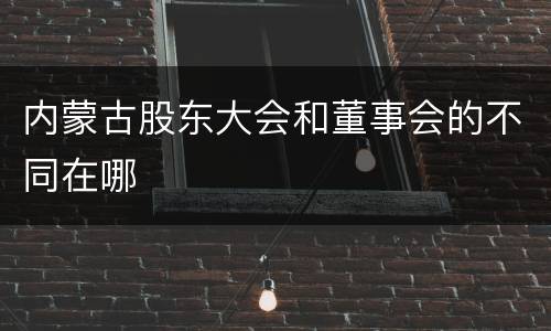 内蒙古股东大会和董事会的不同在哪