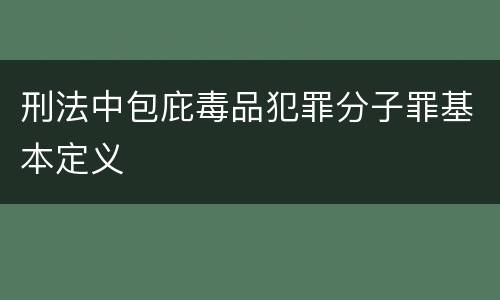刑法中包庇毒品犯罪分子罪基本定义