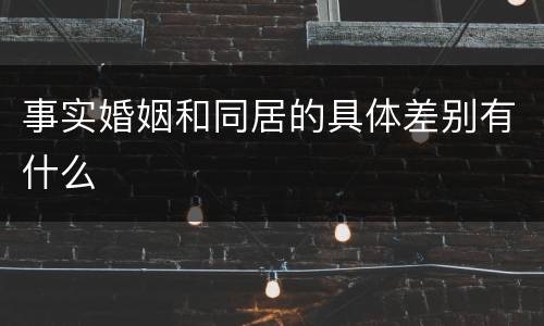 事实婚姻和同居的具体差别有什么