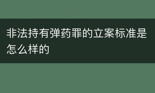 非法持有弹药罪的立案标准是怎么样的