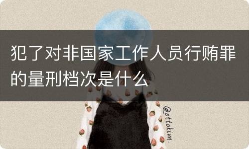 犯了对非国家工作人员行贿罪的量刑档次是什么