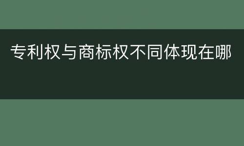专利权与商标权不同体现在哪