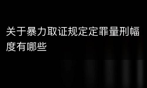 关于暴力取证规定定罪量刑幅度有哪些