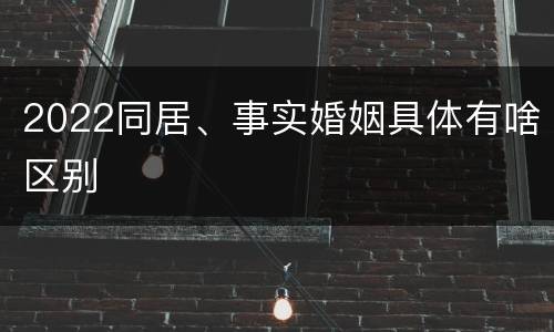 2022同居、事实婚姻具体有啥区别
