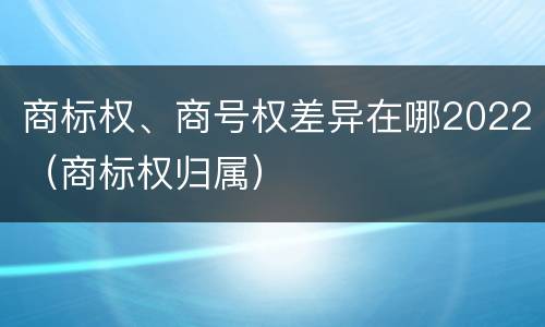 商标权、商号权差异在哪2022（商标权归属）