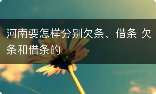 河南要怎样分别欠条、借条 欠条和借条的