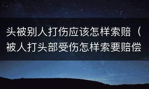 头被别人打伤应该怎样索赔（被人打头部受伤怎样索要赔偿）