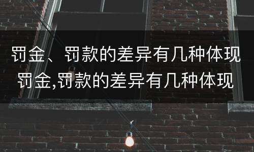罚金、罚款的差异有几种体现 罚金,罚款的差异有几种体现形式