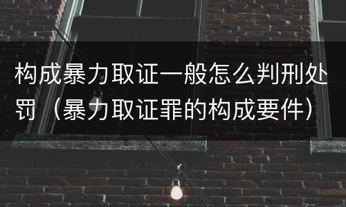 构成暴力取证一般怎么判刑处罚（暴力取证罪的构成要件）
