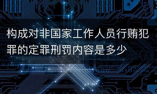 构成对非国家工作人员行贿犯罪的定罪刑罚内容是多少