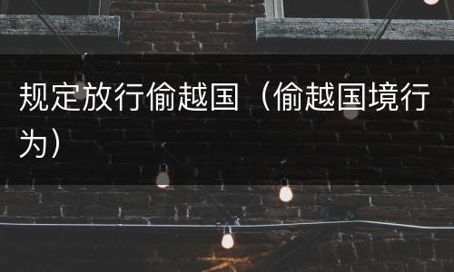 规定放行偷越国（偷越国境行为）