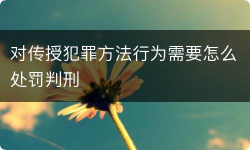 对传授犯罪方法行为需要怎么处罚判刑