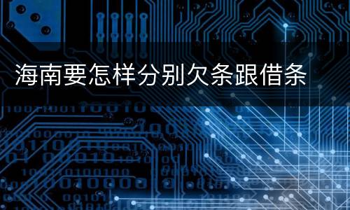 海南要怎样分别欠条跟借条