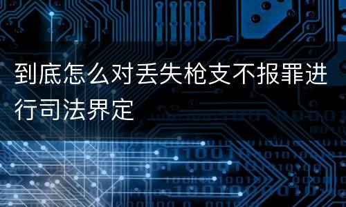到底怎么对丢失枪支不报罪进行司法界定